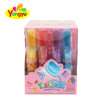 Bonbons à lécher en forme de brosse à dents, saveurs variées et colorées, en boîte de présentation pour fêtes – Vente chaude