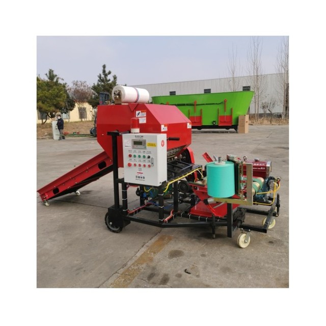 Corn Silage Hay Straw Press Packing Baling Machine Round Bale Forage Silage Compress Corn Maize Baler Hay Wrapping Machine
