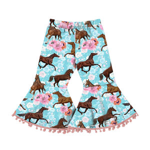 Pom Ropa Infantil de 4 de Julio con Temática Espeluznante, Pantalones Acampanados para Bebé, Pantalones Acampanados con Rayas y Estrellas, Pantalones de Chándal Oversize para Niña - Product Image 4