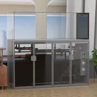 Aquarium en verre ultra-clair sur mesure avec système de filtration intégré et design moulé