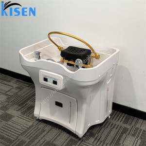 Kisen Brand Heat Hair Washing Unit Water Therapy Head Spa Bed Shampoo Basin Hair Wash Bac with 50+25L Tanks Wheels <b>Handles</b> - Product Image 2
