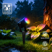 DC24V RGBCCT 9W Garten Außenbeleuchtung IP65 Zylindrische Aluminium Wasserdichte Farbwechsel-Pfostenprojektion LED-Baumleuchte mit Fernbedienung