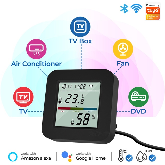 FY873 Tuya Smart Life Android USB WiFi IR Universal Remote Control | Built-in Temperature & Humidity Sensor for Home Automation