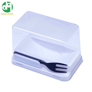 Benutzer definierte Kuchen behälter PET mit klarem Deckel Einweg-Dreieck/Quadrat/Rechteck Scheibe Käsekuchen Snack Dessert Kunststoff-Kuchen boxen - Product Image 4