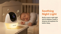 Monitor Inteligente para Bebés Anicebb con Luz Nocturna, Modo VOX, Recordatorio de Alimentación, Detección de Temperatura Ambiente, Cámara de Video para Bebés de 4.3 Pulgadas y 1080P