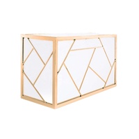 Comptoir de bar en acier inoxydable et PVC avec éclairage LED pour événements commerciaux, fêtes, décorations de mariage et cave à vin