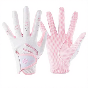 Guante de Golf Transpirable para Hombre, de Cuero Genuino Rosa |   Guantes Deportivos para Exteriores, Ajuste Suave, Cierre de Hebilla, Logotipo Personalizado, Lavables - Product Image 2