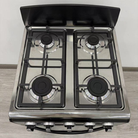 Kompor Dapur Luar Ruangan Berdiri Sendiri 4-Tungku Gas Oven Persegi Pemanas Listrik Kompor Boiler Terhubung Vertikal Kaca untuk Penggunaan Rumah Tangga