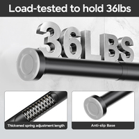 YIJIALE 20Y Barra de tensión de acero al carbono resistente de 25 mm y 1.1-1.9 m, antirrobo, sin herramientas, extraíble, para ducha en el baño