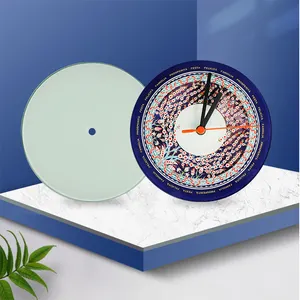 8 Inch Sublimation Glass Wall Clock Blank Glass Clocks DIY Crafts