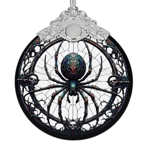 2026 Traditional Hand Painted Stained Glass Spider Hanging <b>Christmas</b> <b>Tree</b> Ornament <b>Clearance</b> Gift Sunshine Catcher Unscented - Product Image 1