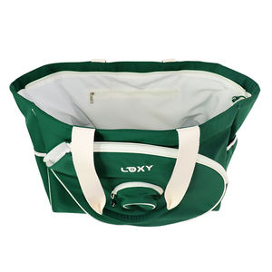 Sac de sport multifonctionnel en coton recyclé, idéal pour le tennis, avec panneaux et sangle réglable, style sportif et facile à transporter. - Product Image 5