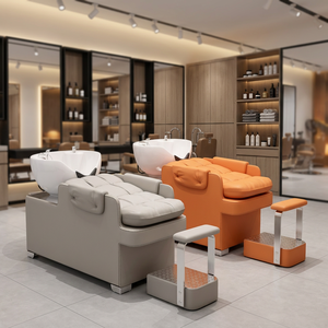 Cama de lavado de cabello HTZ para peluquerías - Producto exclusivo de peluquerías de moda, venta directa de fábrica, cama de lavado con descarga de agua para peluquerías. - Product Image 1