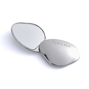 Fashion <b>Shell</b> Shape Debossed Logo Silver Single <b>Mirror</b> Handheld Metal <b>Mirror</b> - Product Image 4