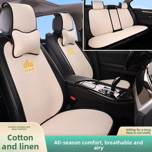 Expédition transfrontalière Amazon TikTok Kuaishou Dropshipping : 24 nouveaux coussins de siège et housses de siège en éponge de chanvre pur pour voiture, toutes saisons, <span class=keywords><strong>OLIVER</strong></span> Fit - Product Image 4