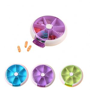 Boîte à pilules portable ronde à 4 compartiments, transparente givrée, mini distributeur de médicaments anti-poussière pour voyage, idée cadeau originale - Product Image 4