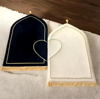 Tapis de prière pliable personnalisé avec sac, antidérapant, rembourré, en polyester, cadeau islamique pour le Ramadan et l'Aïd