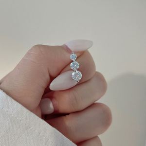 Dylam Stylish Design 925 Sterling <b>Silver</b> Non Tarnish Non Fade Three D Color VVS1 Moissanite Stones <b>Stud</b> Earrings for Dress-up - Product Image 4