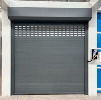 Porte à enroulement en aluminium à faible entretien, design minimaliste, manuelle ou électrique, pour supermarché ou garage
