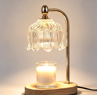 Lampe chauffe-bougie électrique dorée avec minuterie et variateur d'intensité, cadeau pour femme, pour faire fondre la cire