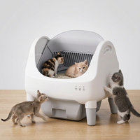 Bac à litière intelligent à commande par application, séparation automatique des déchets, grand espace, toilette pour chat, design carré, OEM, marque privée