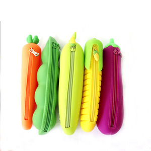 Creative silicone pencil case for fruits and vegetables bulk storage pencil case school supplies for students