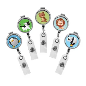 Cartoon cute dog badge reels custom new design heavy sublimation badge reel