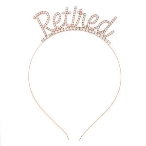 لوازم حفلات التقاعد المتقاعد رسميًا ، عصابة رأس ذهبية وردية للنساء هدايا متقاعدة مفضلات الحفلات - Product Image 5