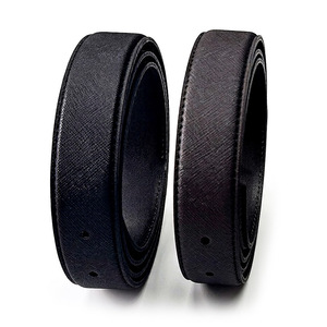 Ceinture de remplacement en cuir de vachette véritable Saffiano, fabriquée en Corée, 30 mm, 5 trous, pour hommes et femmes, sans boucle, pour tenue formelle. - Product Image 6