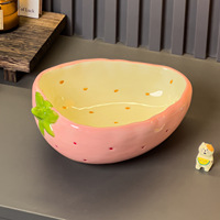 Speciaal mooie aardbeien keramische fruitschaal, fris en schattig design, geschikt voor gedroogd fruit, voor housewarming, woonkamer, koffie.