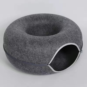 Tunnel pour chat en forme de donut pliable à double couche pour toutes les saisons, tunnel pour chat circulaire, lit tunnel pour chat, nid pour chat - Product Image 3