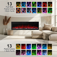Cheminée électrique Luxstar murale encastrable, tailles 42"-74", contrôle intelligent par application/Alexa, usage hôtelier et domestique, LED, métal, version anglaise