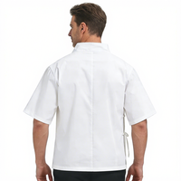 Veste de chef pour homme sur mesure, tissée, OEM d'usine, vente en gros, uniforme de chef en polycoton lavable/durable, logo/couleur personnalisés, restaurant