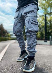Wholesale Gym Track Casual Corduroy Fleece Jogger Sweat Pants Drawstring Closure Reflective Tapes New Stylish Sport Clothing - Product Image 3