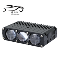 JHS Luces Moto Phare antibrouillard auxiliaire à 3 lentilles LED Canbus avec solénoïde pour voiture, moto, camion, SUV, tout-terrain