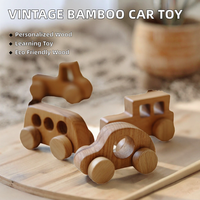 Jouets éducatifs en bois gravé vintage - Jouets de voiture miniatures écologiques personnalisés pour enfants pour la fête des mères