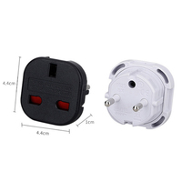 Adaptor Colokan UK Ke EU Universal, Hitam Putih Colokan Adaptor AC Power Travel dengan Shutter Keamanan
