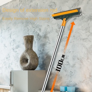 Floor Scrub <strong>Brush</strong> With Long Handle 3 in 1 Heavy Duty Stiff Bristle Floor <strong>Brush</strong> With Squeegee for Cleaning Bathroom <strong>Deck</strong> Tile - Product Image 5