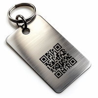 Carte de visite professionnelle haut de gamme WD personnalisée en métal avec NFC, code QR, en acier inoxydable brossé moulé sous pression durable, avec chaîne porte-clés en métal