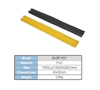 Venta al por mayor un canal Drop Over Cord Wire Traffic Cable Protector Plegable Portátil Durable Goma amarilla Cubierta de Cable único