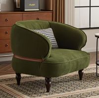 Canapé-lit simple en tissu velours, design moderne, fauteuil confortable pour usage hôtelier