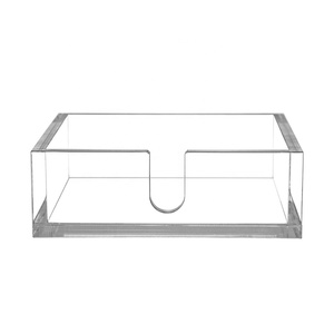 Portatovaglioli in Acrilico Ecologico Riciclabile Trasparente, Vassoio Decorativo da Tavolo per Sala da Pranzo e Cucina - Product Image 1