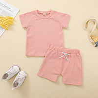 Nuevo Conjunto de Ropa Casual de Verano para Bebés Unisex, 100% Modal, 2 Piezas, Color Sólido, Suave y Transpirable, Conjunto de Top de Manga Corta de Alta Calidad