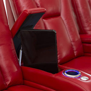 고품질 최고급 가죽 VIP 홈 시어터 의자 컵 홀더 USB 포트 전동 파워 오디토리움 시네마 리클라이너 의자 - Product Image 3