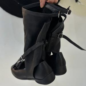 Nuevo estilo logotipo personalizado 2025 zapatos de eje suavemente plegados con lazo Casual Mary <span class=keywords><strong>Jane</strong></span> Ballet zapato mujer moda punta cuadrada botas planas - Product Image 2