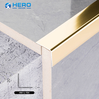 Profilé d'angle extérieur en aluminium en forme de L pour carrelage, extrusion de coin arrondi, bordure de carrelage, fourniture en gros Hero Metal Factory pour murs