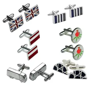 wholesale Custom logo wedding mens cuff links tie clips gift box sets shirt button cufflinks for men luxury