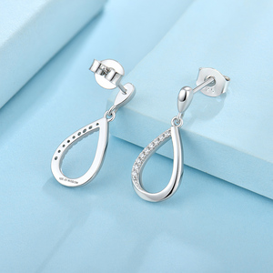 Nouvelle tendance 925 boucles d'oreilles en argent Sterling exquis bijoux fins Zircon boucles d'oreilles pour les femmes - Product Image 2