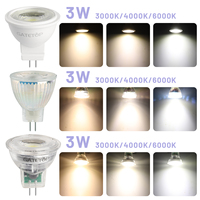 Mini projecteur LED MR11 GU4 AC/DC 12-24V 3W Ampoules 3000K-6000K Lumière pour plafonniers Remplace les lampes halogènes