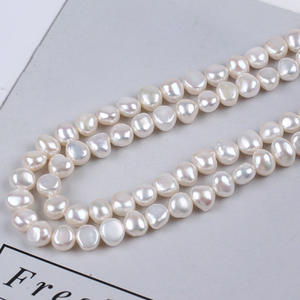 Perles d'eau douce naturelles baroques 6-7 mm, double face, trou latéral, forte brillance, particules de perles dispersées pour le bricolage - Product Image 4